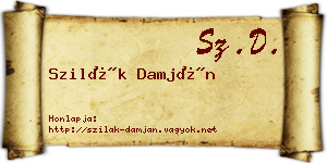 Szilák Damján névjegykártya